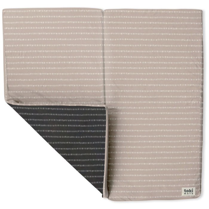 Stripe Padded Playmat - Light Grey