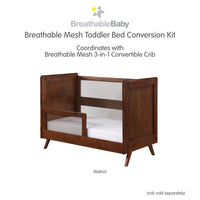 BreathableBaby Mesh Toddler Bed Conversion Kit - Walnut