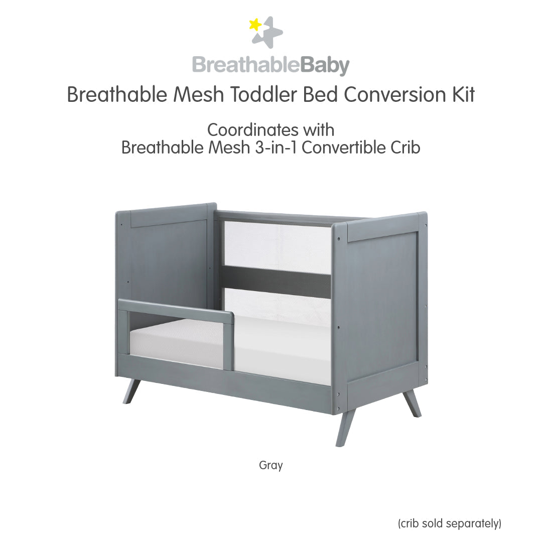 BreathableBaby Mesh Toddler Bed Conversion Kit - Gray