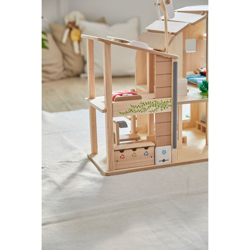 Sustainable Green Dollhouse with Furniture