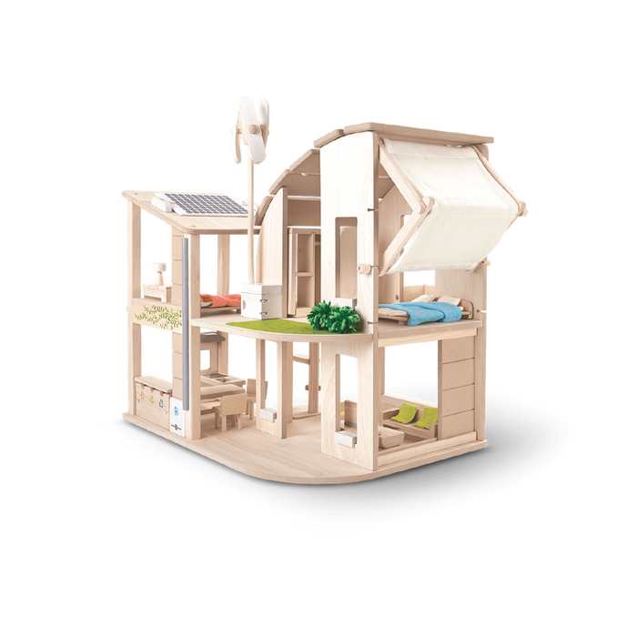 Sustainable Green Dollhouse with Furniture