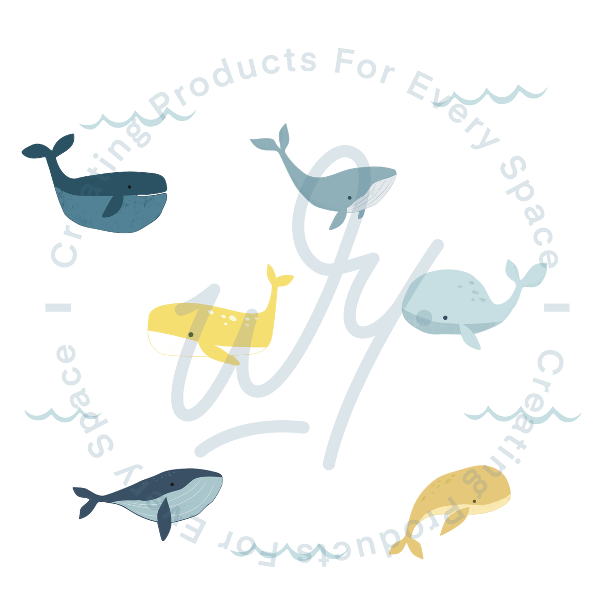 Cute Whales Wall Decal Set