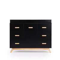 Soho 5-Drawer Dresser - Black with Natural