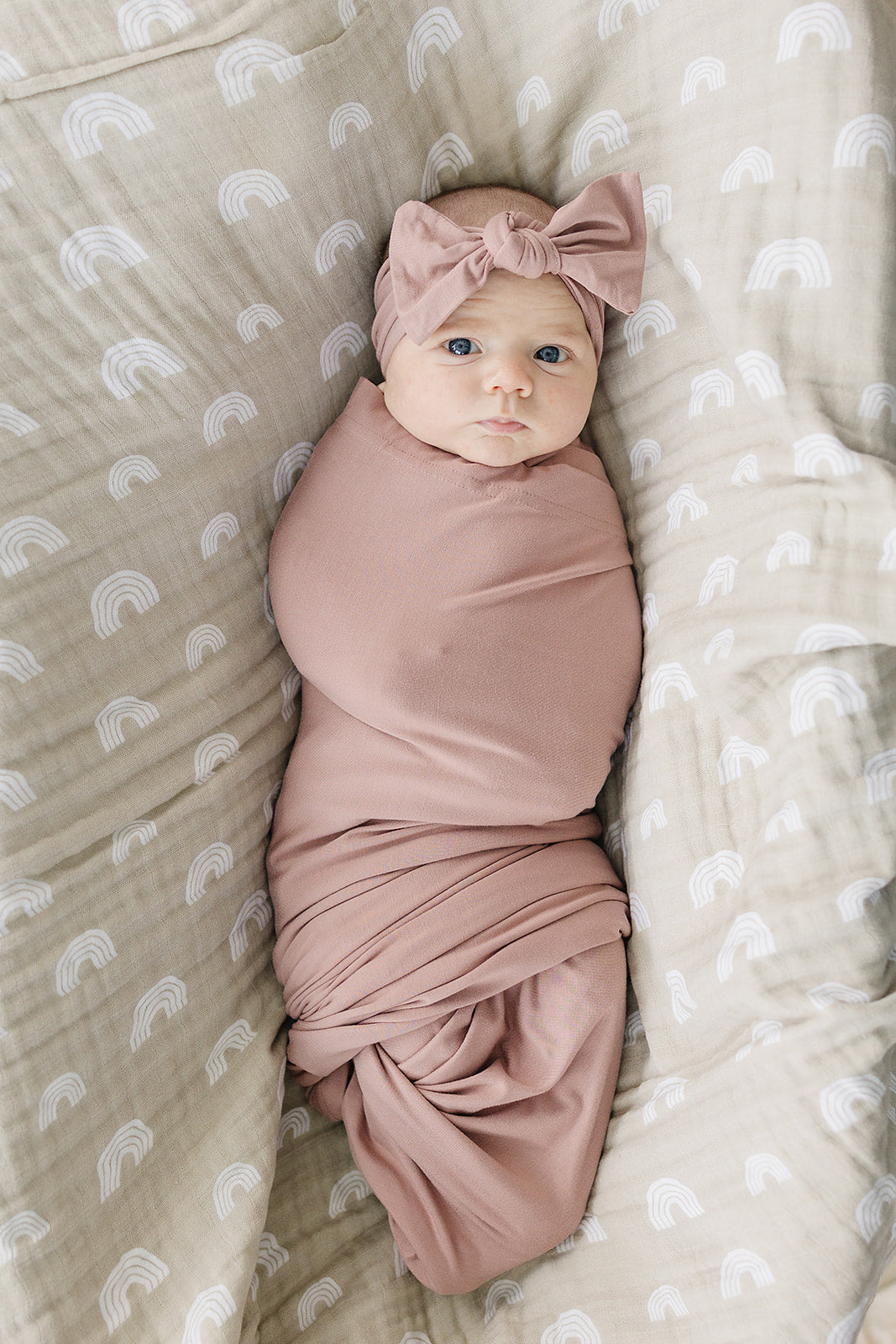 Dusty Rose Bamboo Stretch Swaddle Blanket