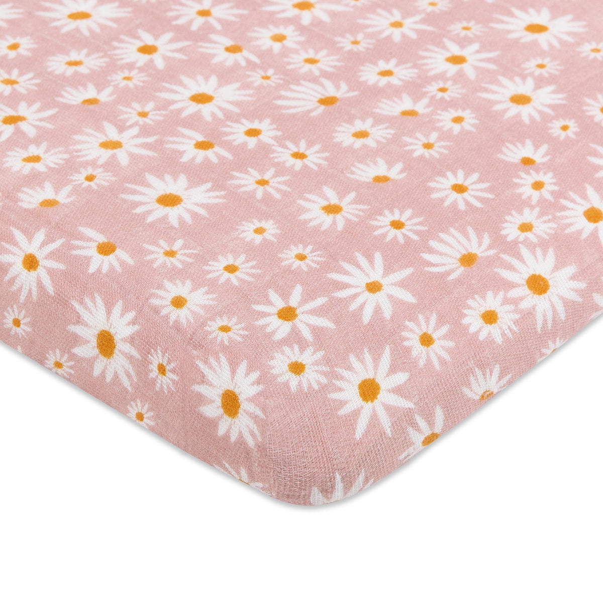 All-Stages Bassinet Sheet in GOTS-Certified Organic Muslin Cotton - Daisy