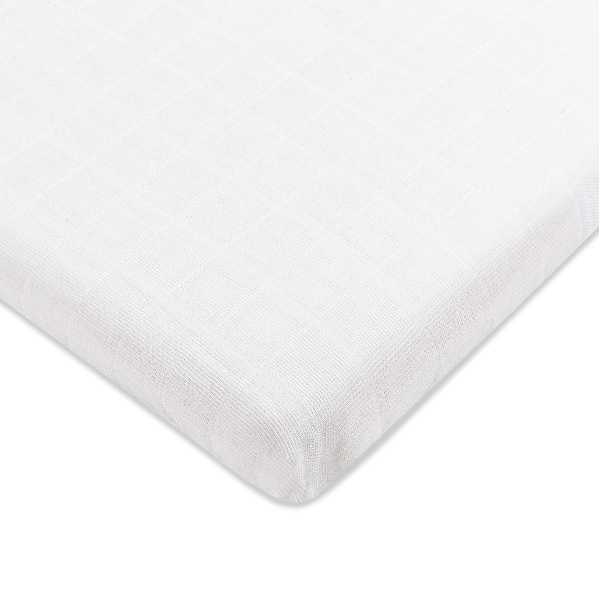 All-Stages Bassinet Sheet in GOTS Certified Organic Muslin Cotton - White