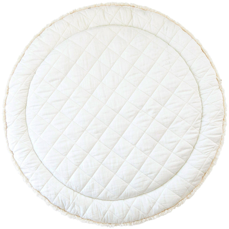 Organic Cotton Quilted Reversible Play Mat - Rainbow and Ivory