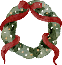 Bow Holiday Wreath Individual Wall Decal