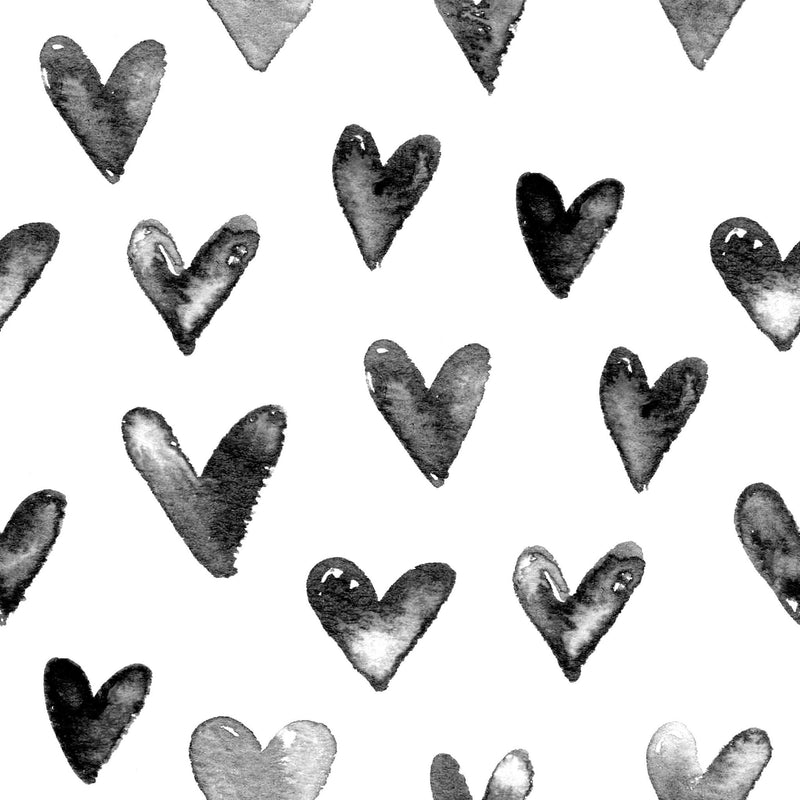 Juniper Black and White Heart Wallpaper – Project Nursery