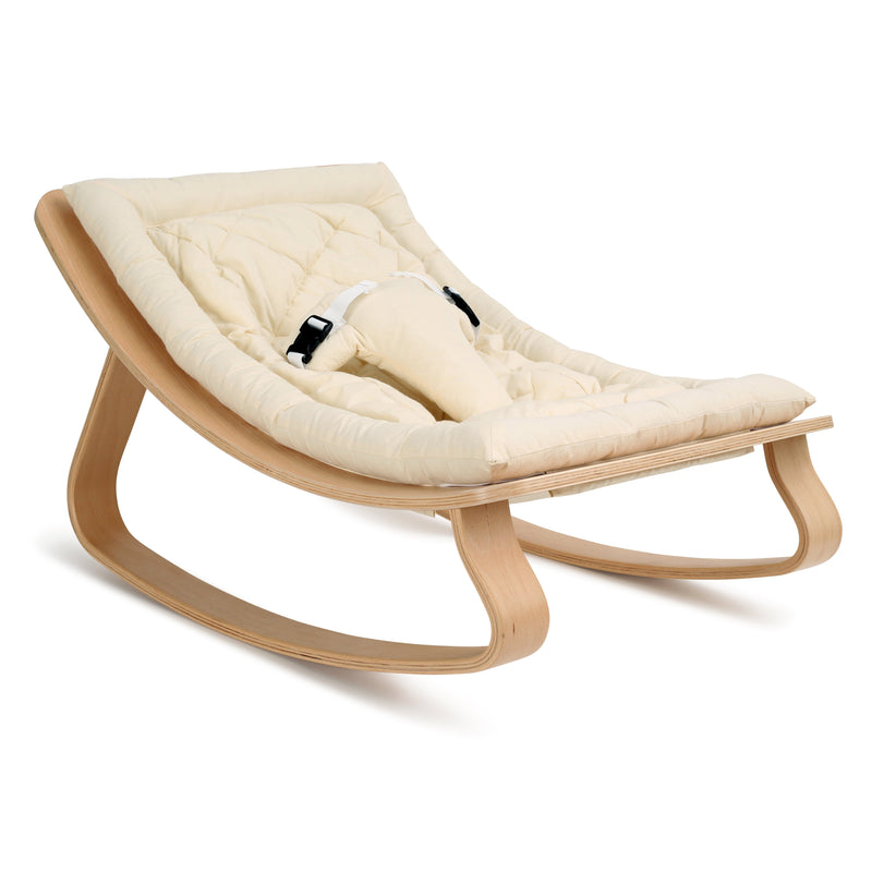 Charlie Crane LEVO Baby Rocker - Beech with Organic White