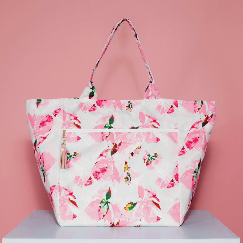 Victoria's Secret Floral Canvas Tote Weekend/Travel Bag