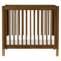 Gelato 4-in-1 Convertible Mini Crib - Natural Walnut & Gold Feet
