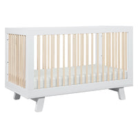 Hudson 3-in-1 Convertible Crib with Toddler Bed Conversion Kit - White/Washed Natural - Project Nursery