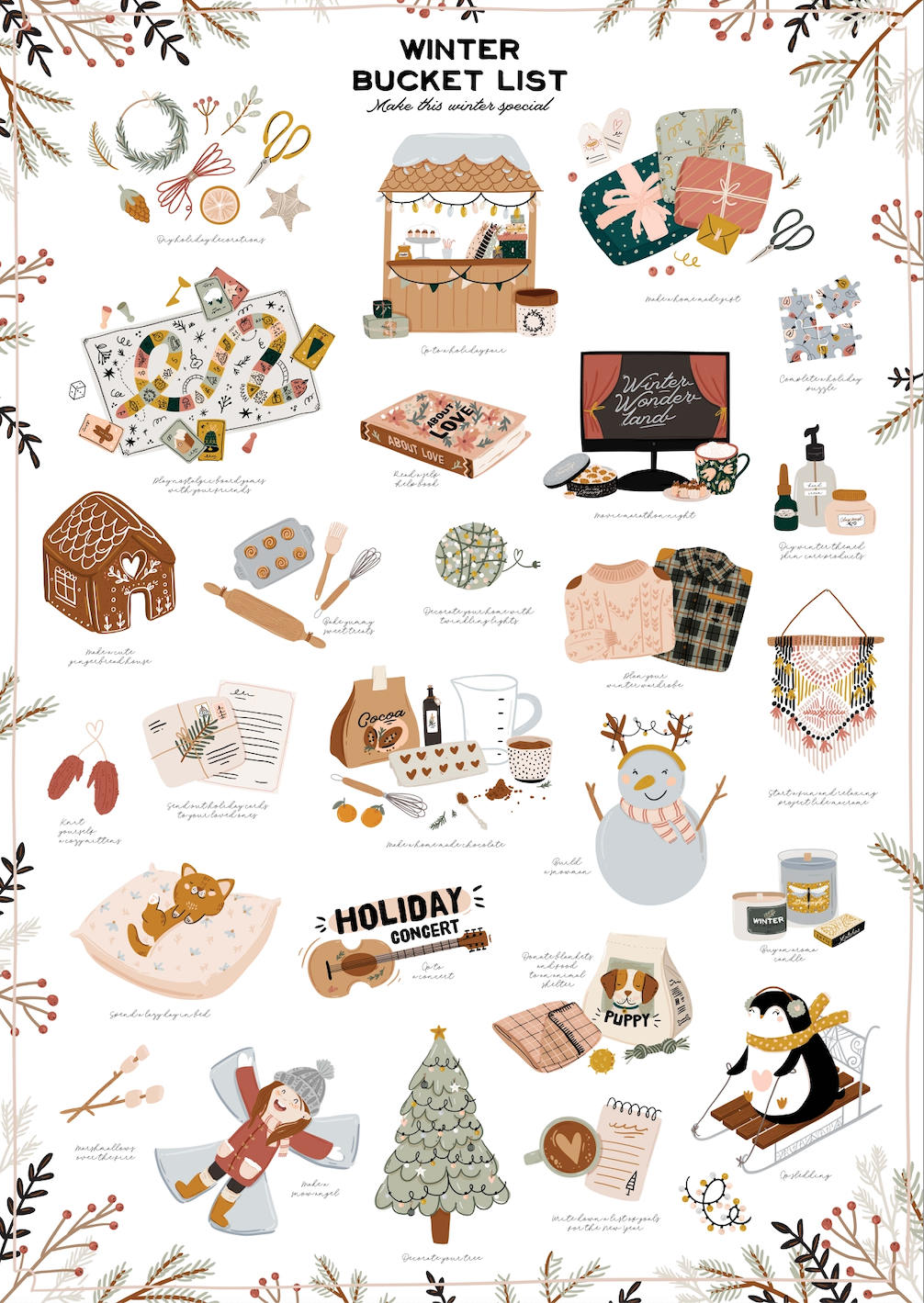 Winter Bucket List Planner Stickers