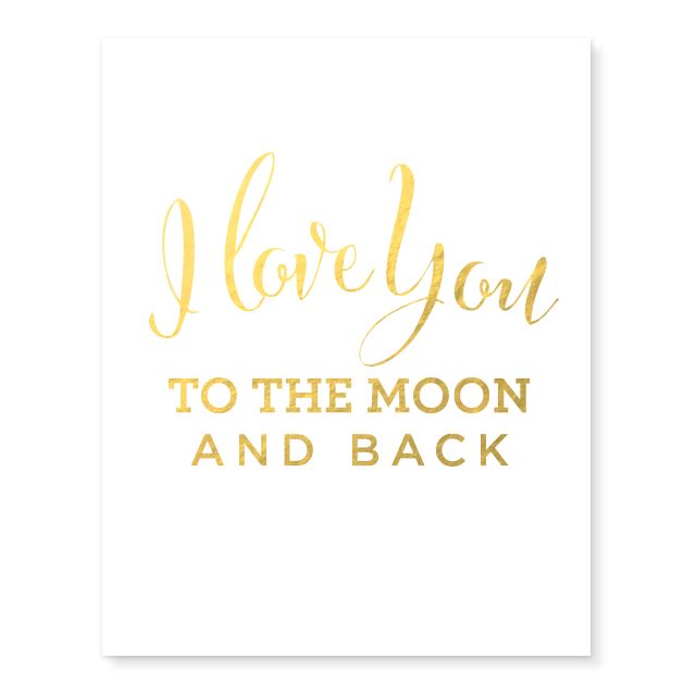 I love you to the moon and back print by GreenNest