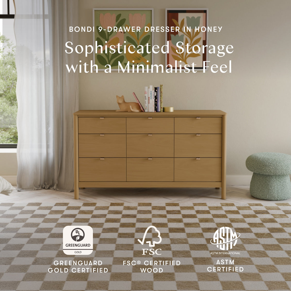 Bondi 9-Drawer Extra Wide Assembled Dresser (61")