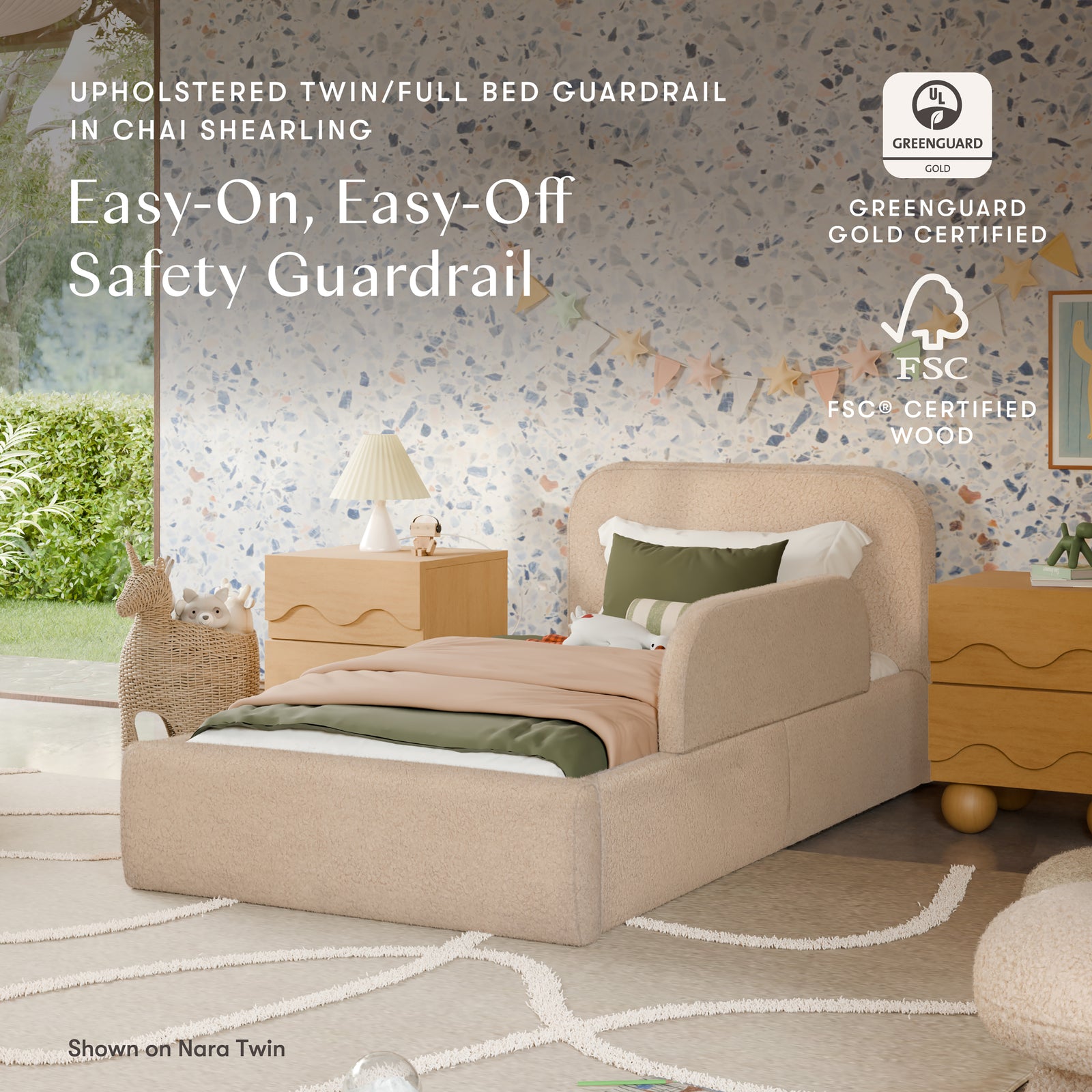 Upholstered Twin/Full Bed Guardrail