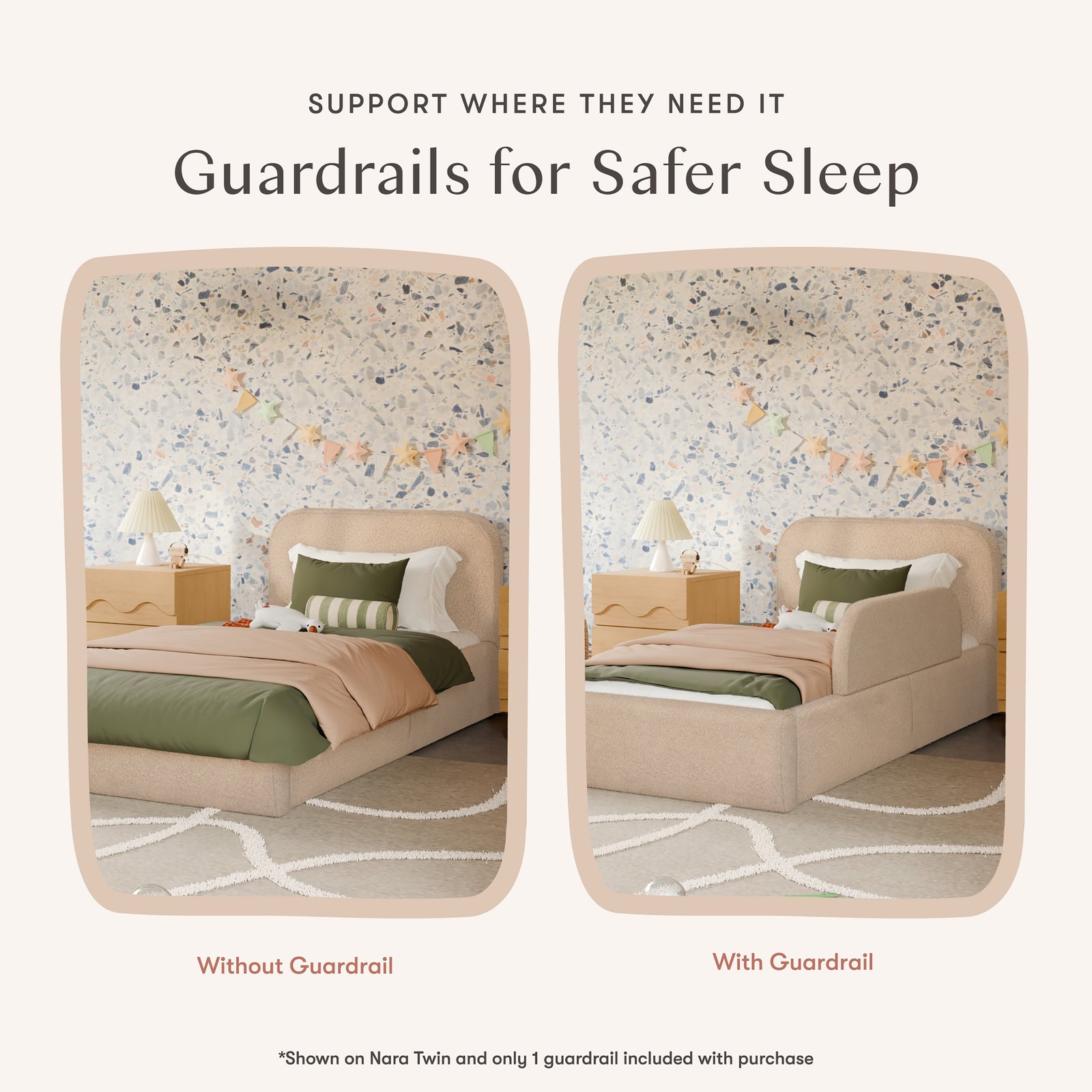 Upholstered Twin/Full Bed Guardrail