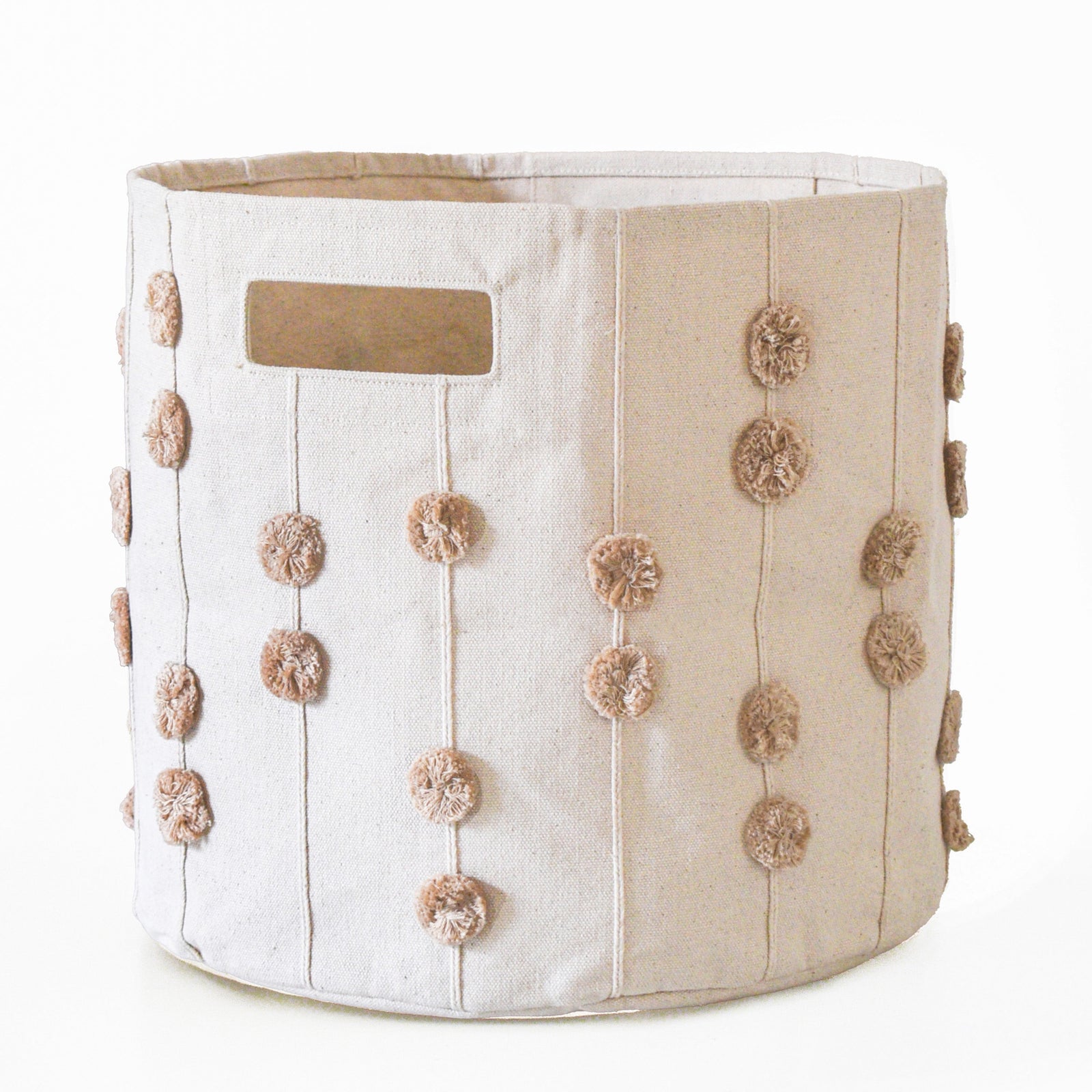 Pompom Storage Basket - Taupe