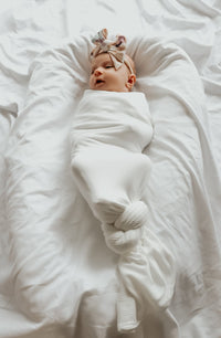Dove Ribbed Stretch Swaddle Blanket