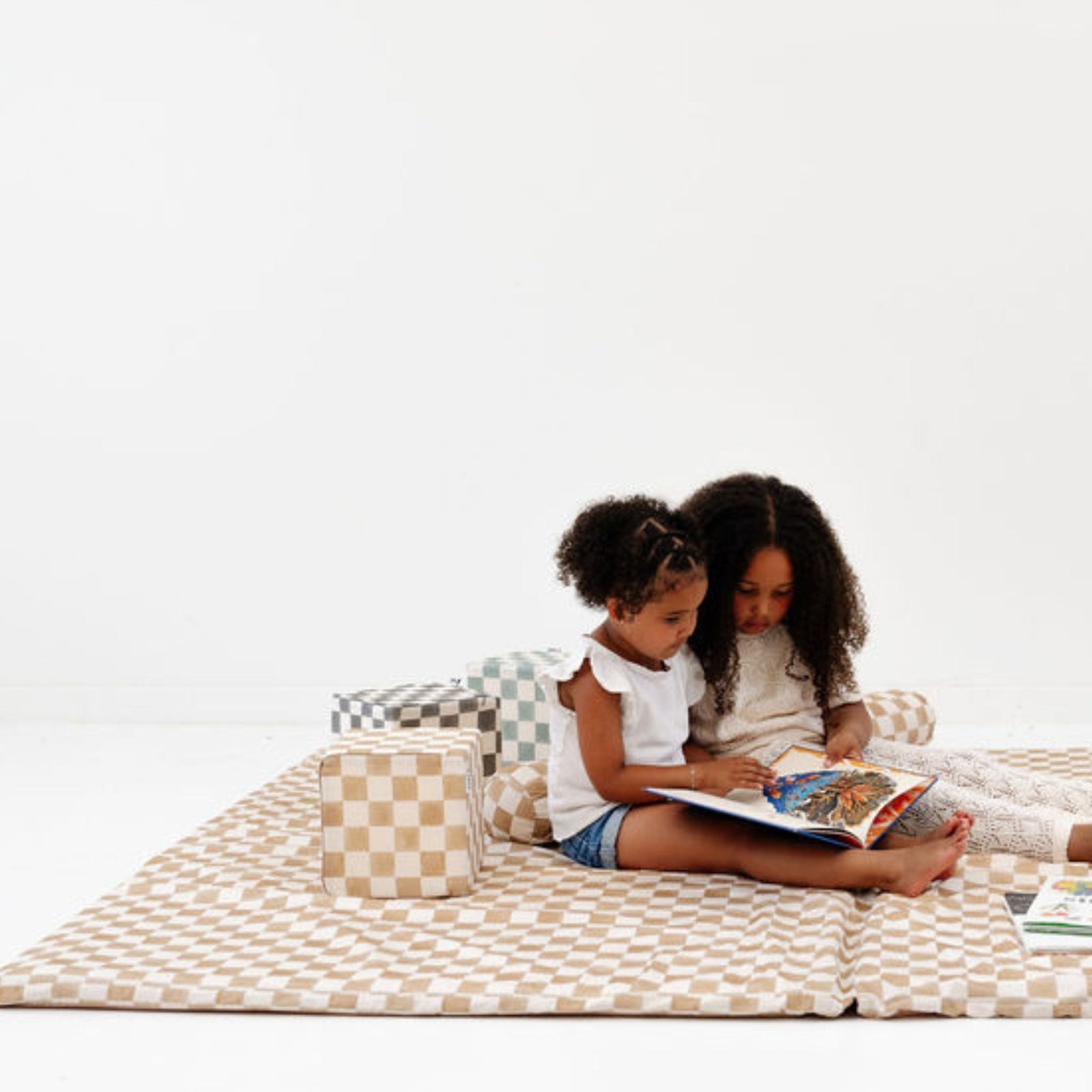 Toki Kids x Project Nursery Checker Play Cube - Toffee