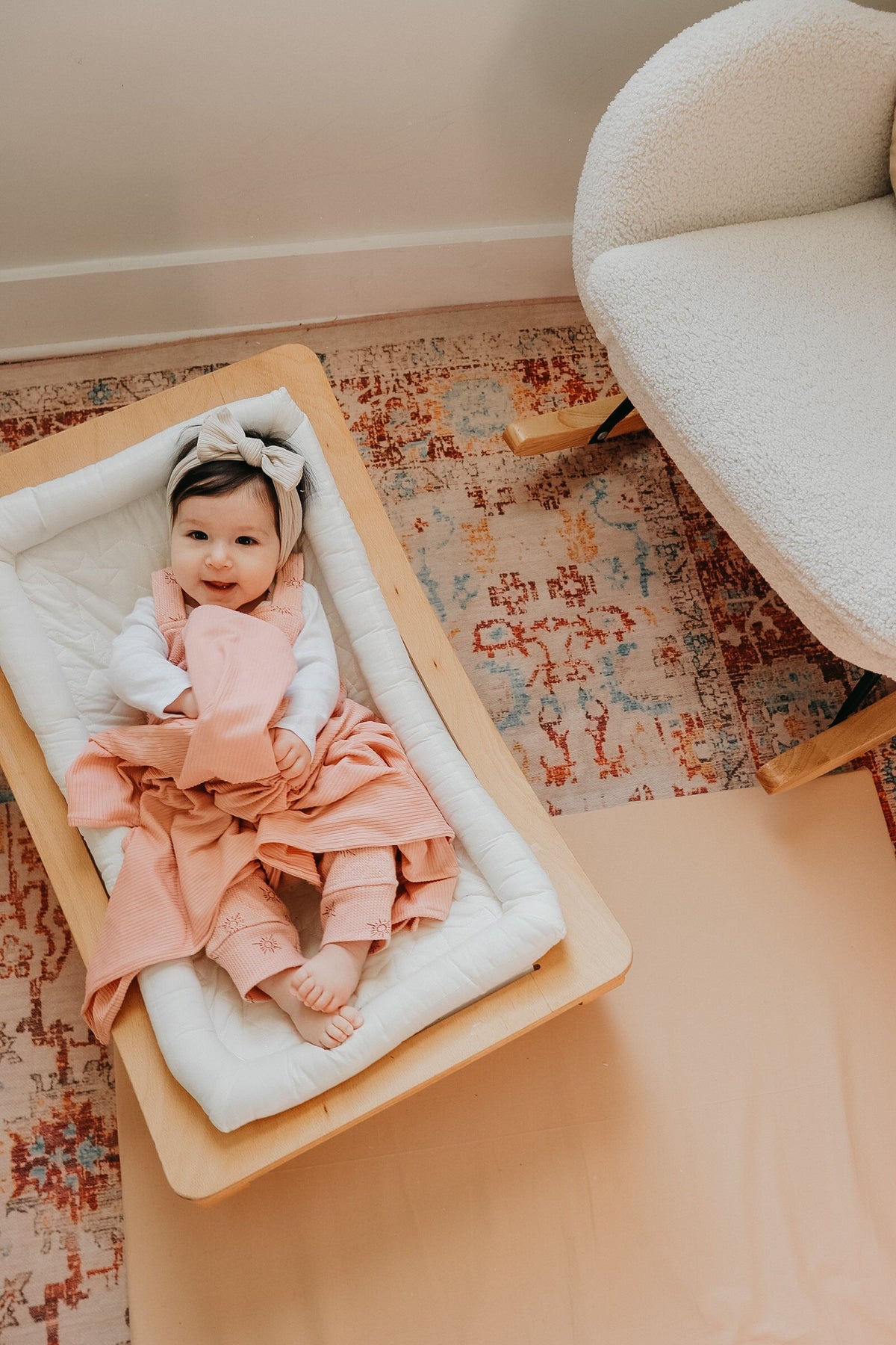 Peony Ribbed Stretch Swaddle Blanket