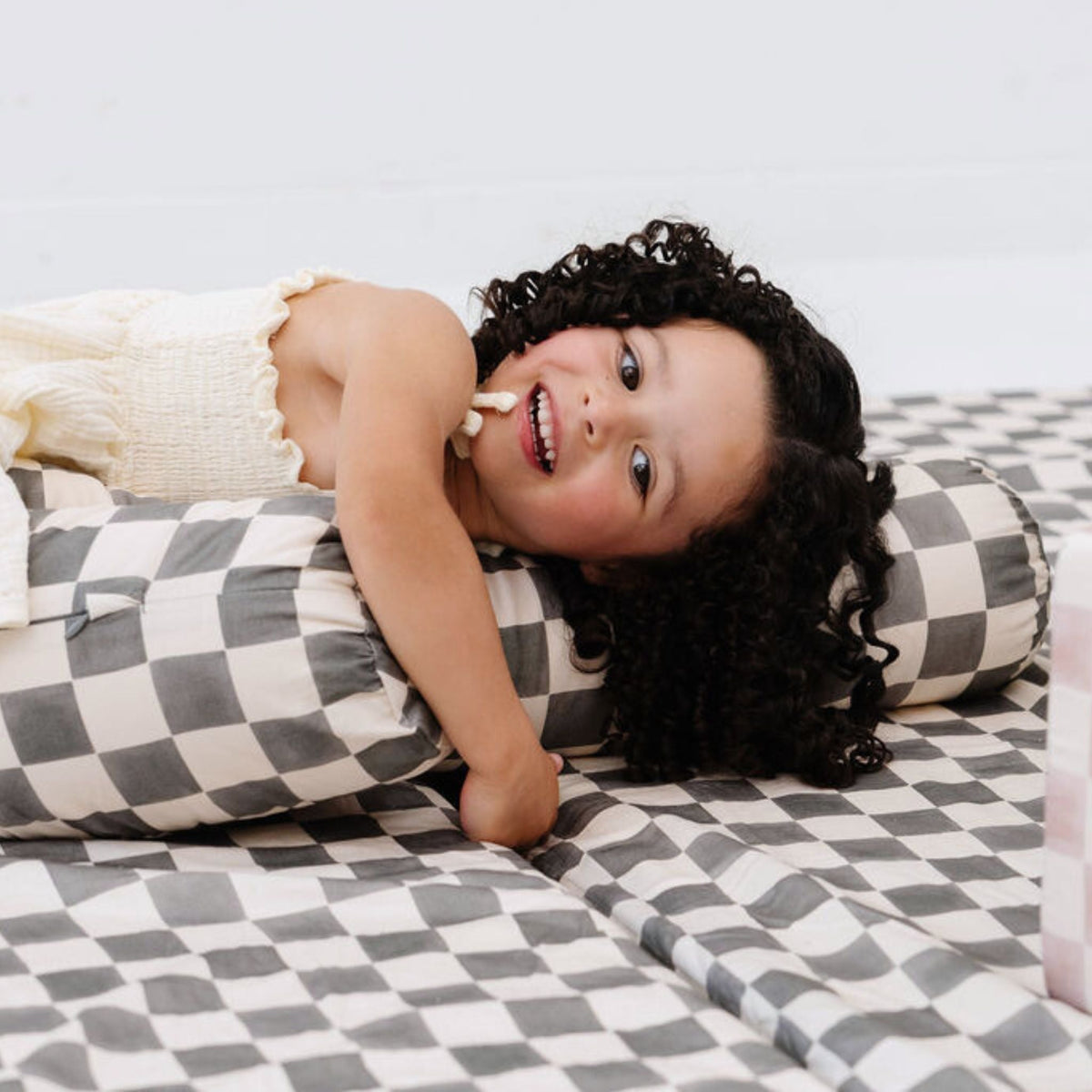 Toki Mats x Project Nursery Checker Support Pillow - Pepper