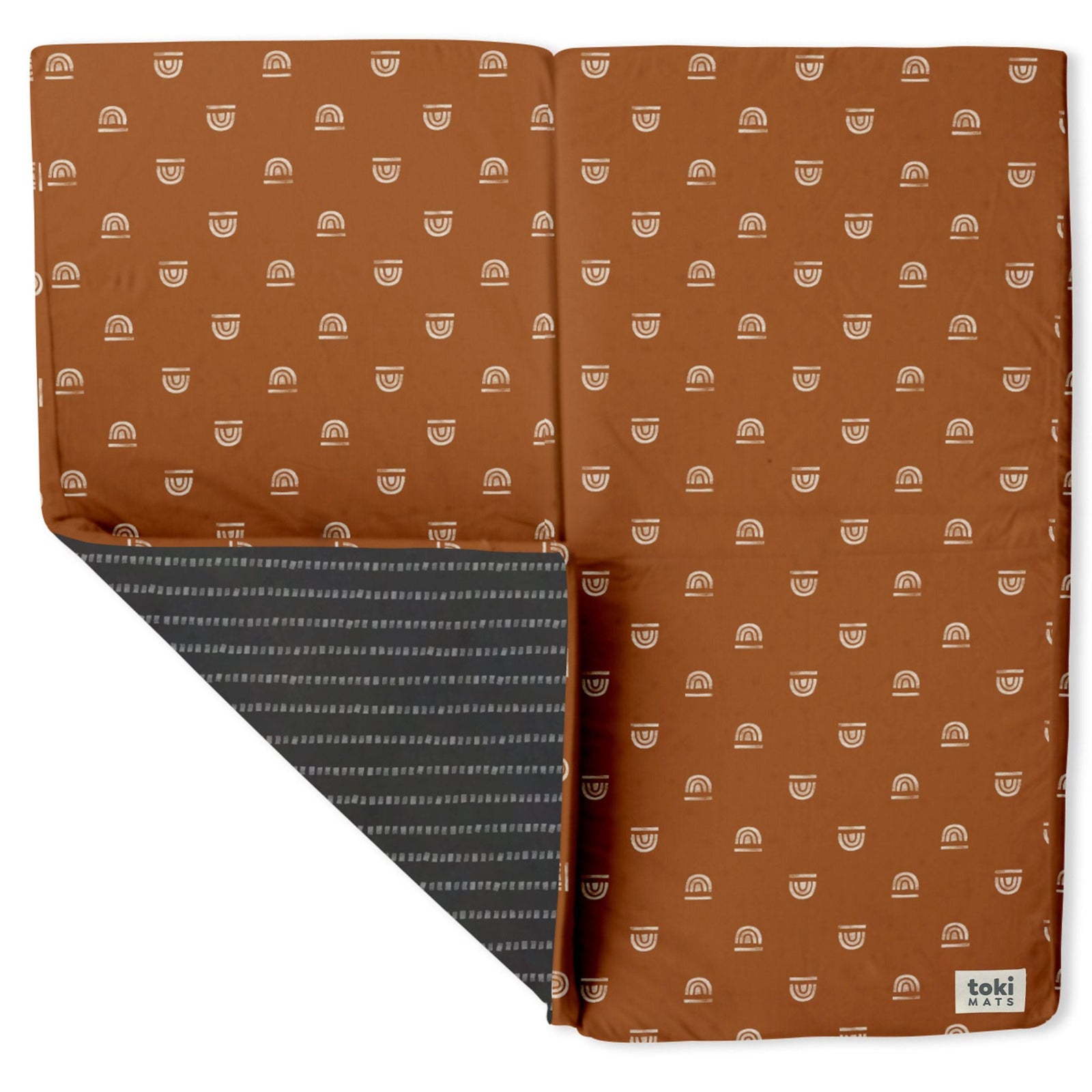 Rainbow Stamp Padded Play Mat - Rust
