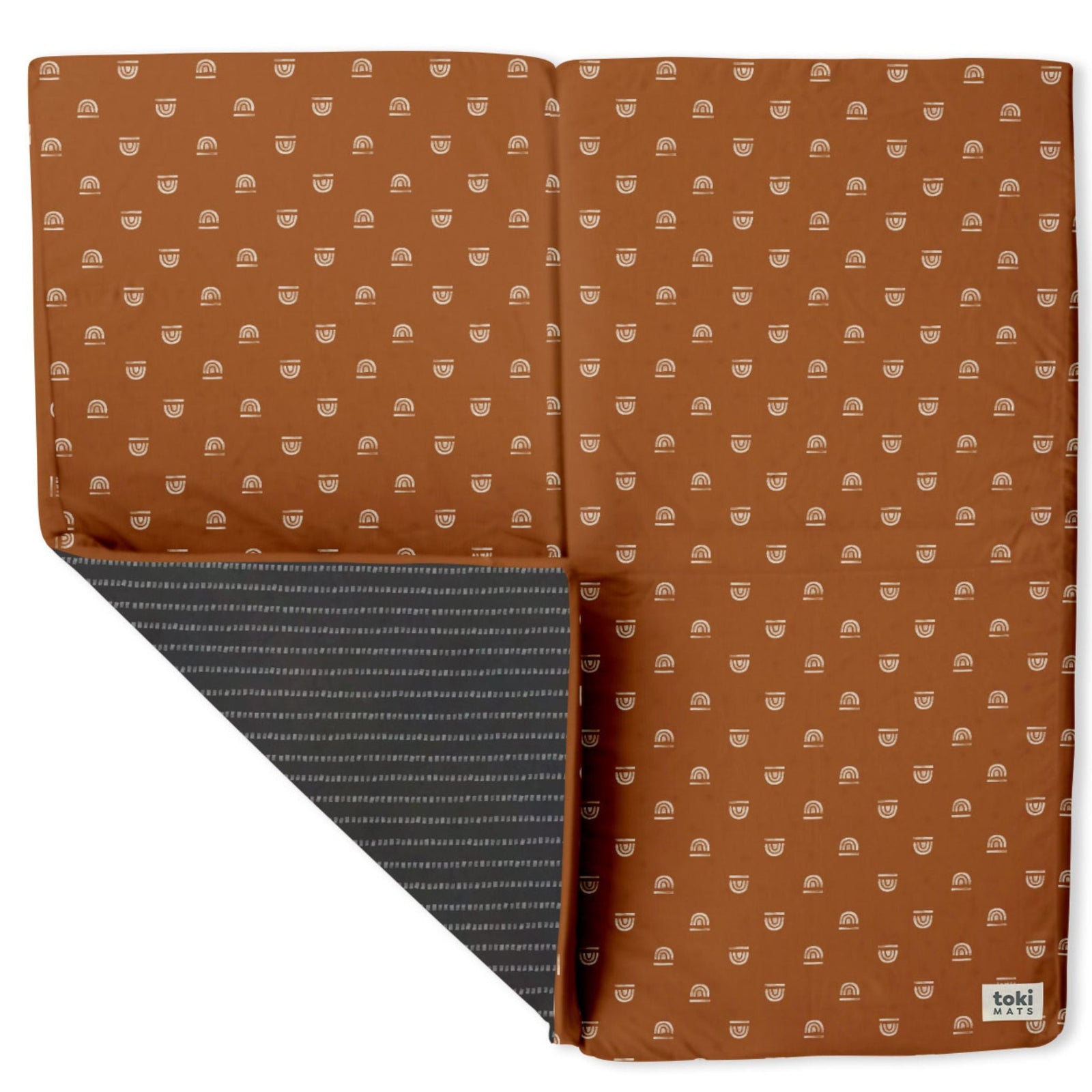 Rainbow Stamp Padded Play Mat - Rust