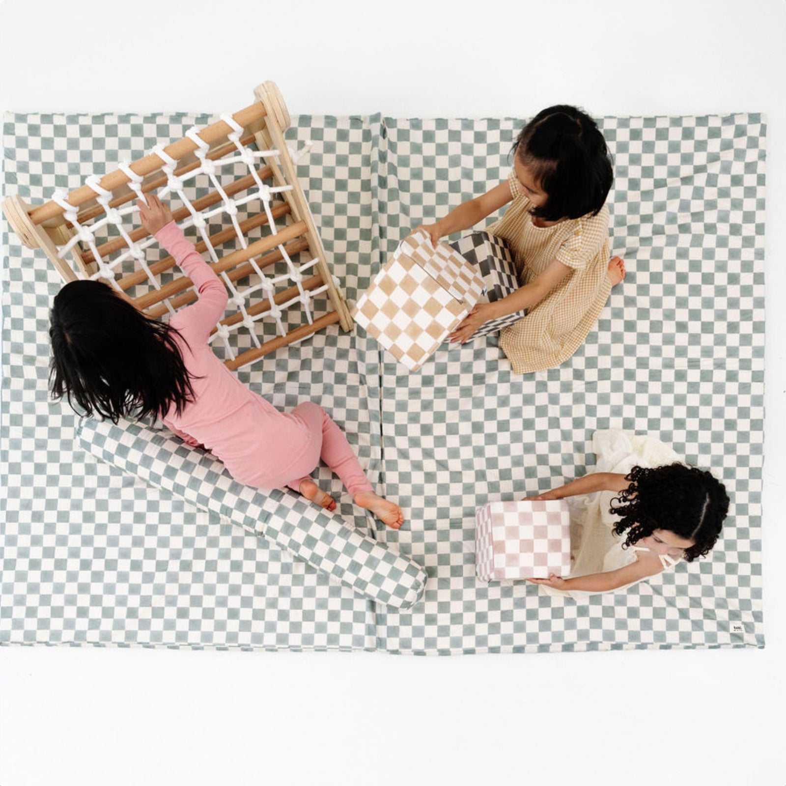 Toki Kids x Project Nursery Checker Padded Play Mat - Matcha