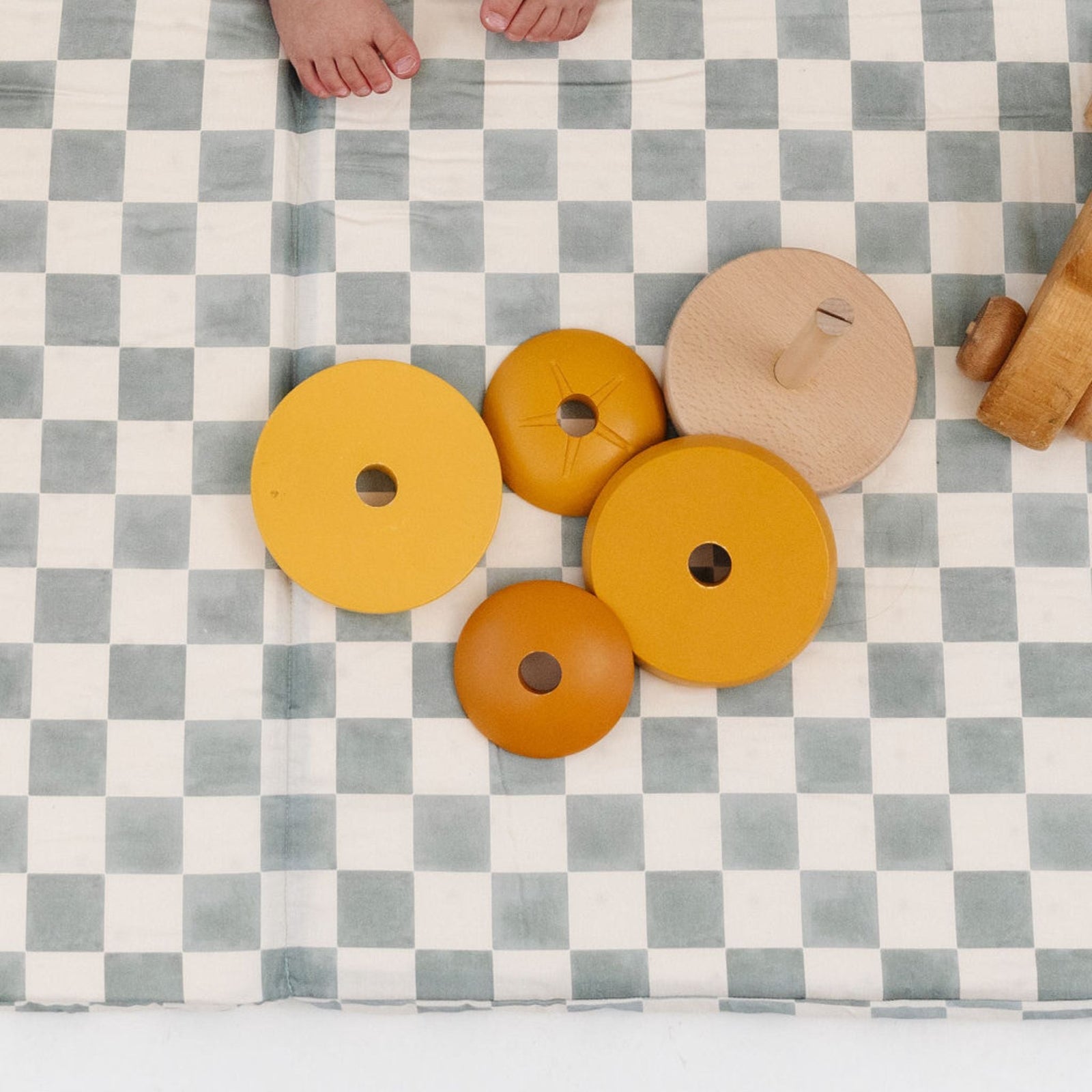 Toki Kids x Project Nursery Checker Padded Play Mat - Matcha