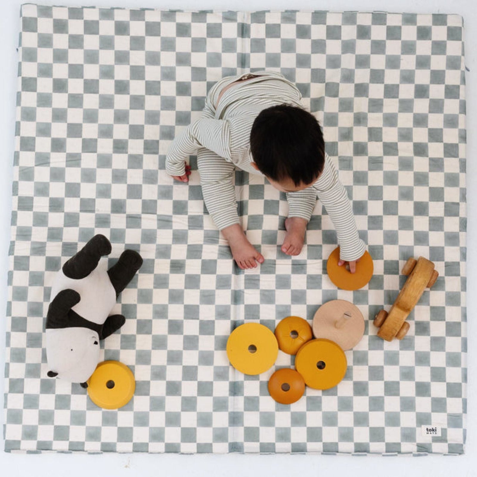 Toki Kids x Project Nursery Checker Padded Play Mat - Matcha