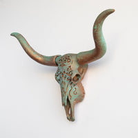 Faux Carved Texas Longhorn Skull