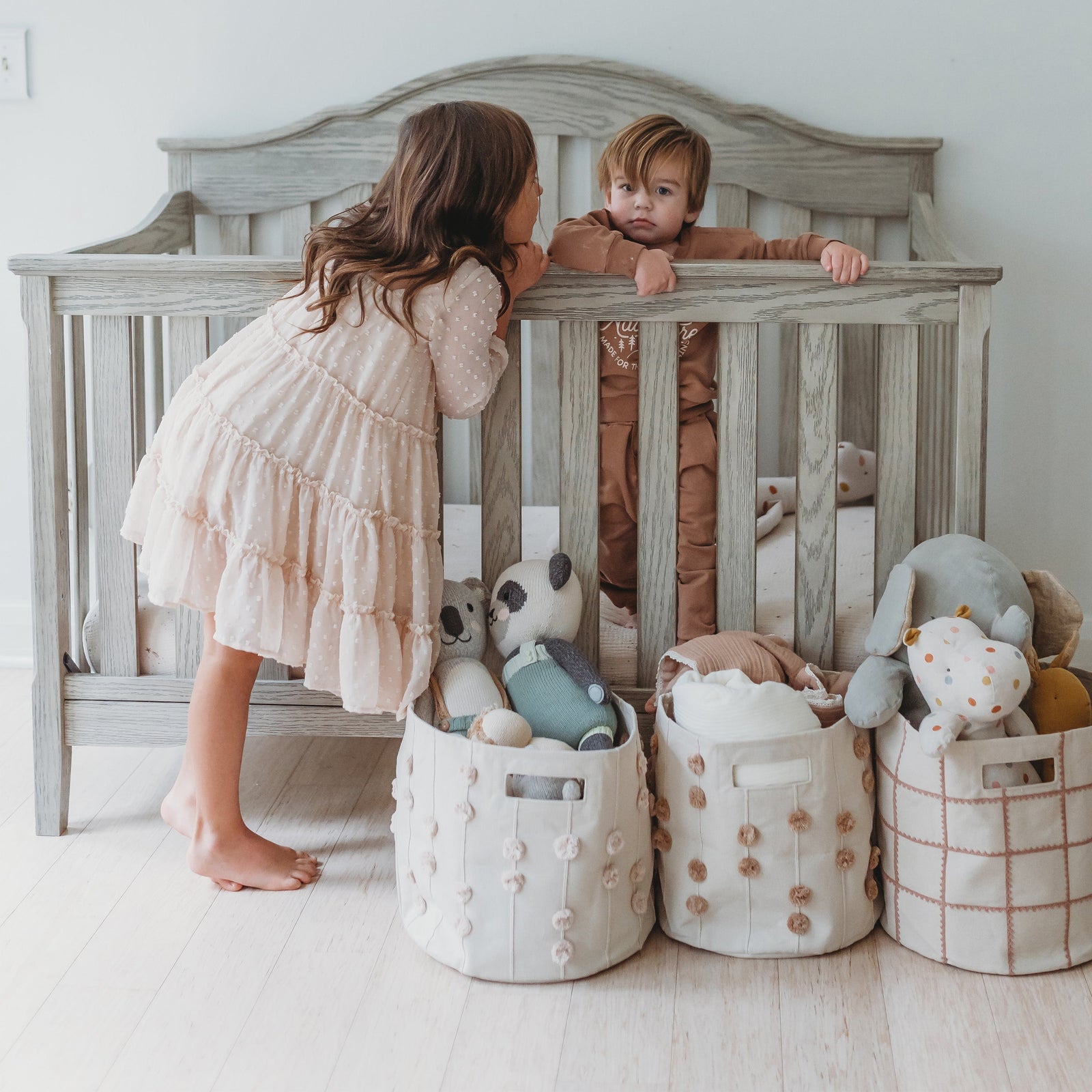 Pompom Storage Basket - Pecan