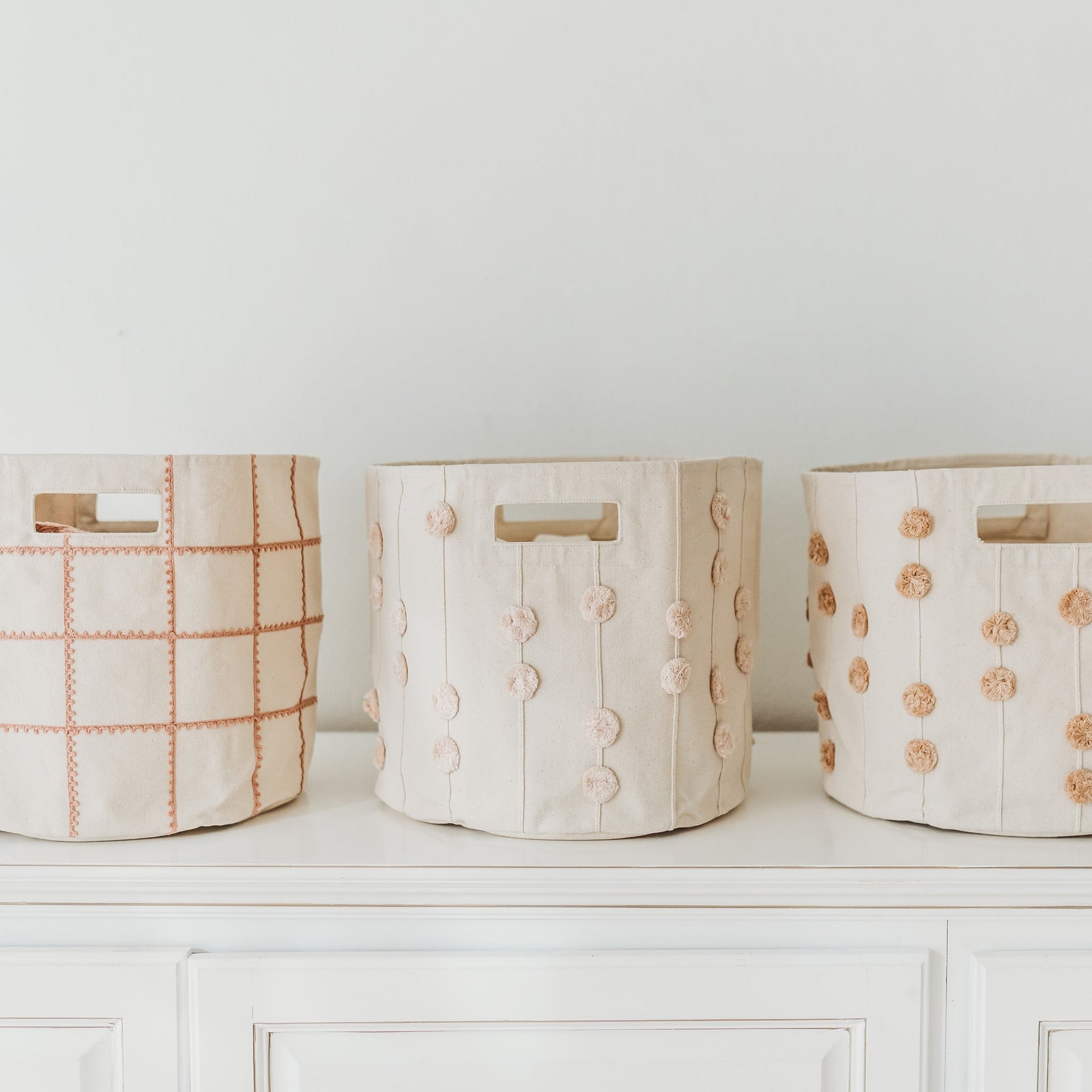 Pompom Storage Basket - Ivory