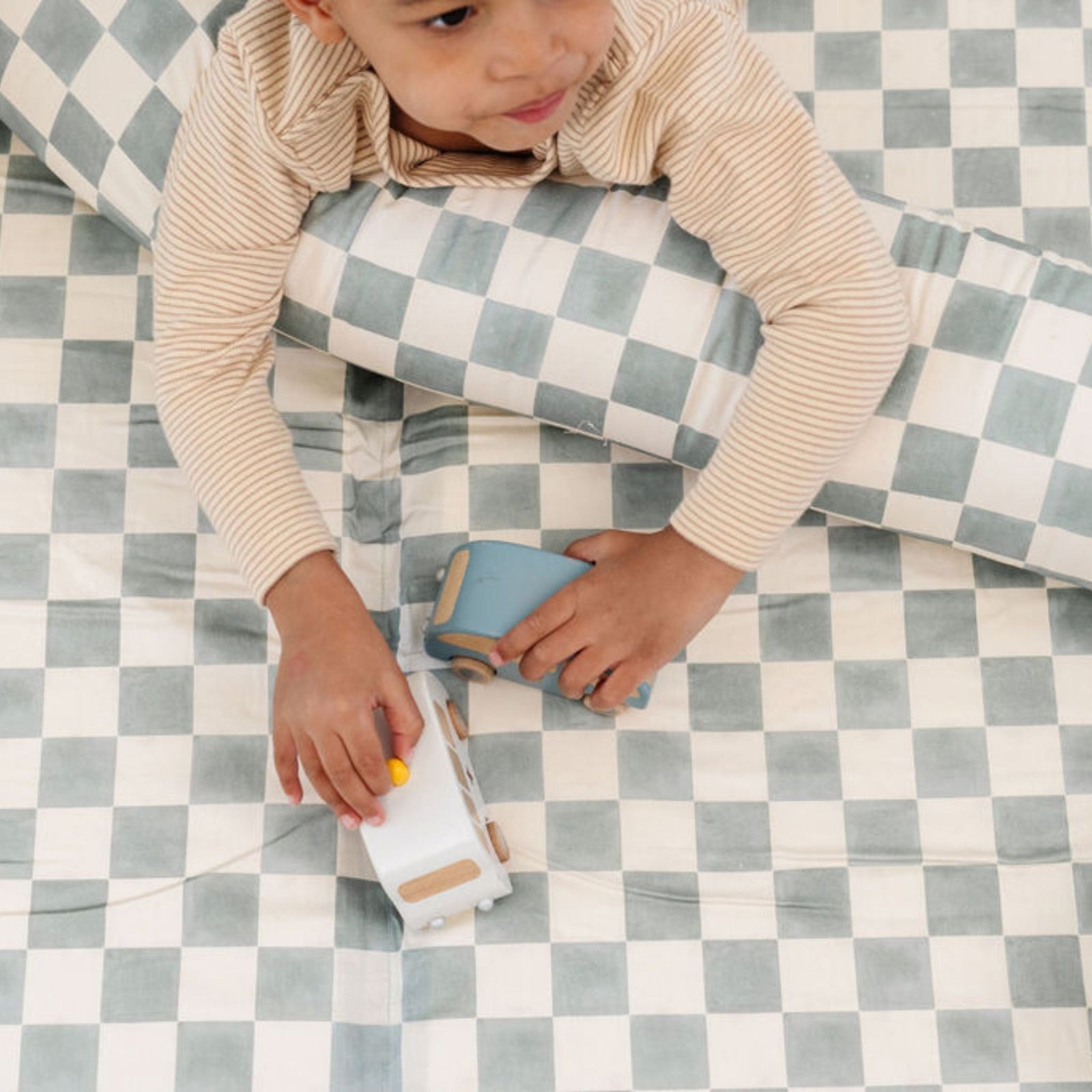 Toki Kids x Project Nursery Checker Padded Play Mat - Matcha