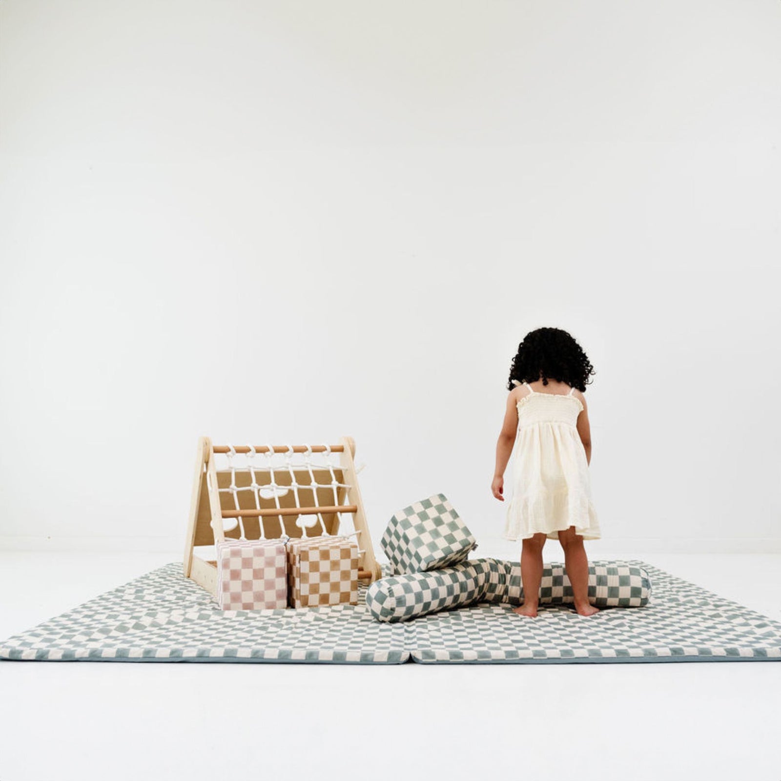 Toki Kids x Project Nursery Checker Padded Play Mat - Matcha