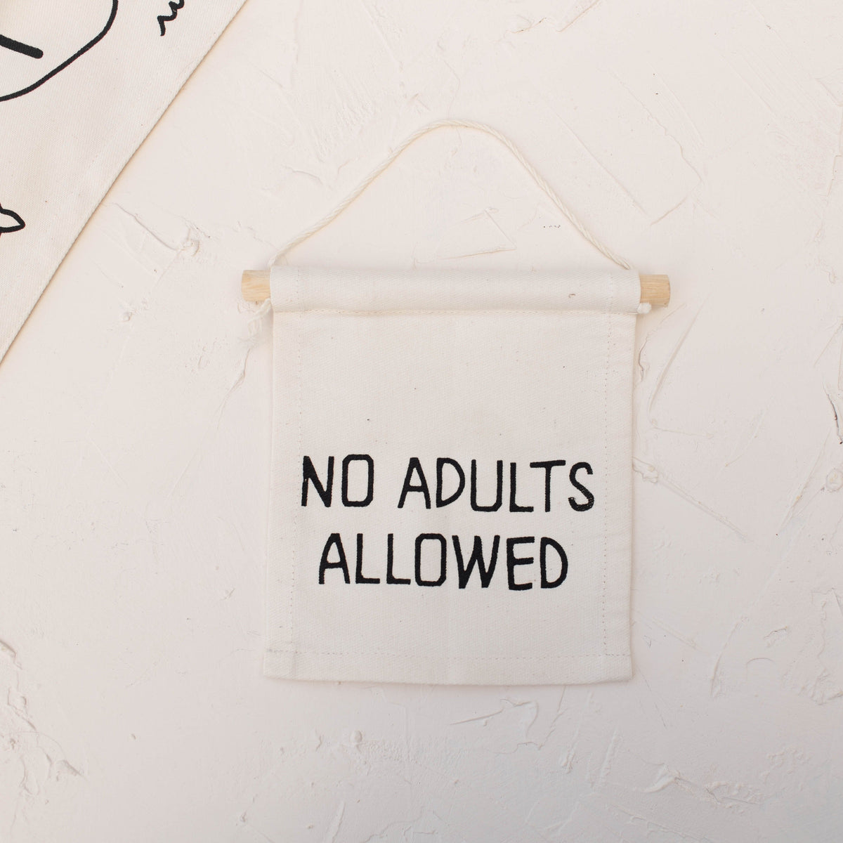 No Adults Allowed Hanging Sign