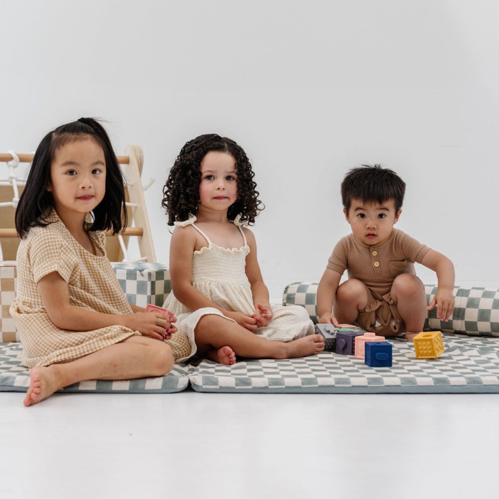 Toki Kids x Project Nursery Checker Padded Play Mat - Matcha
