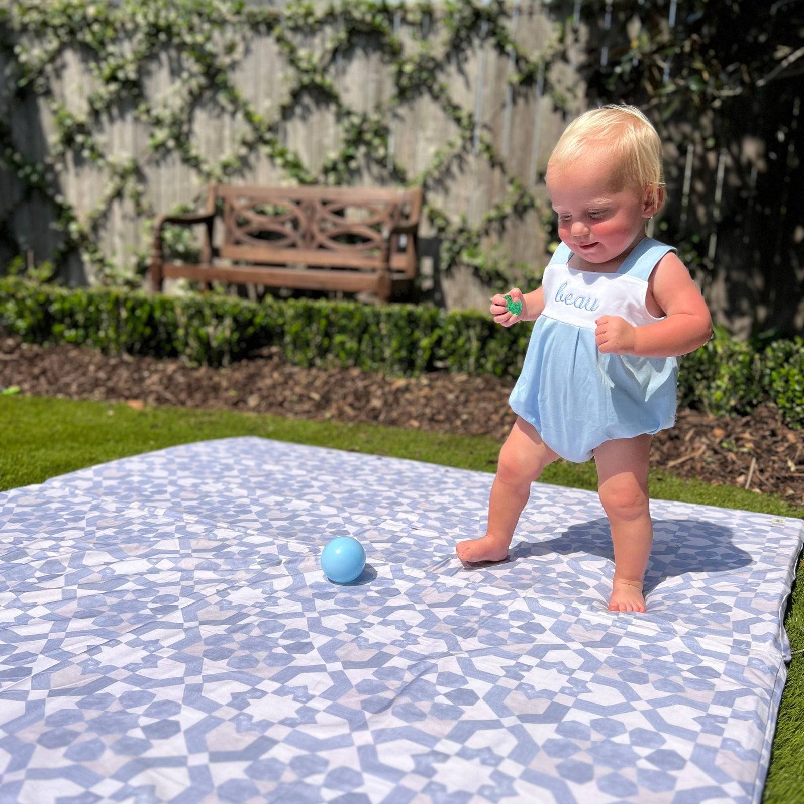 Blue Tile Padded Play Mat