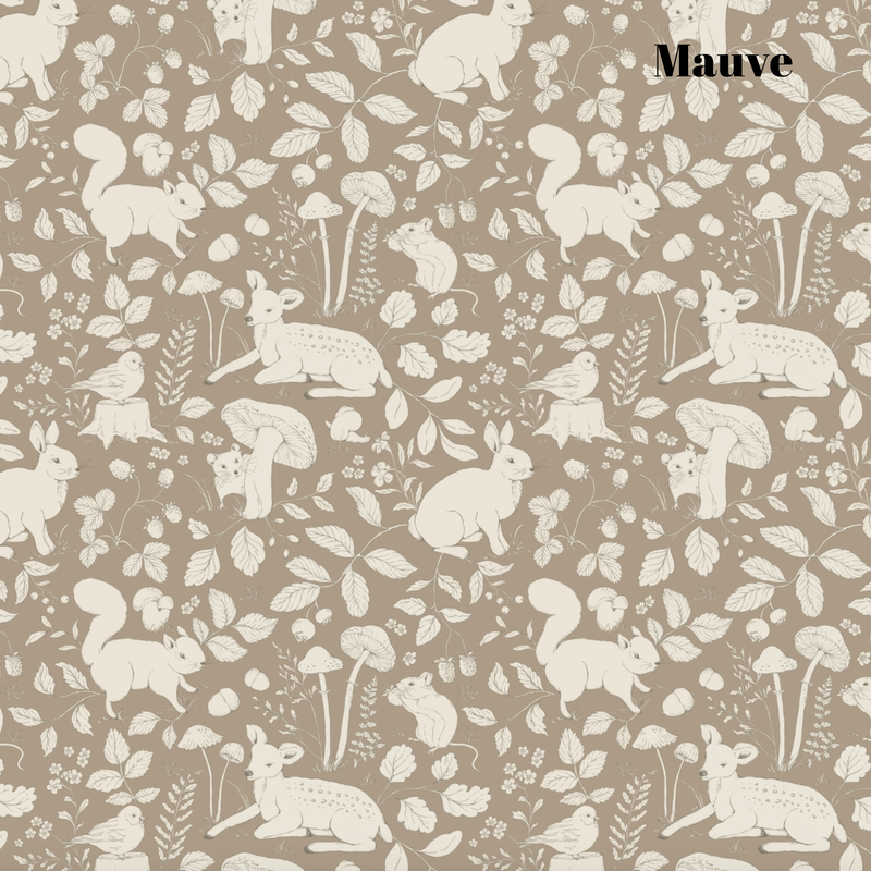 Mauve Woodland Animal Wallpaper 