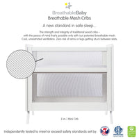 BreathableBaby Mesh 2-in-1 Mini Crib - White