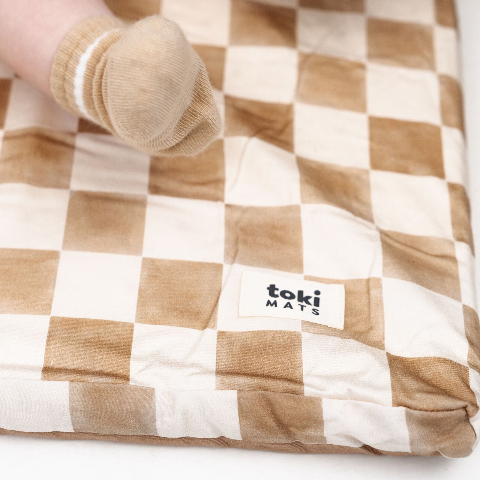 Toki Kids x Project Nursery Checker Padded Play Mat - Toffee