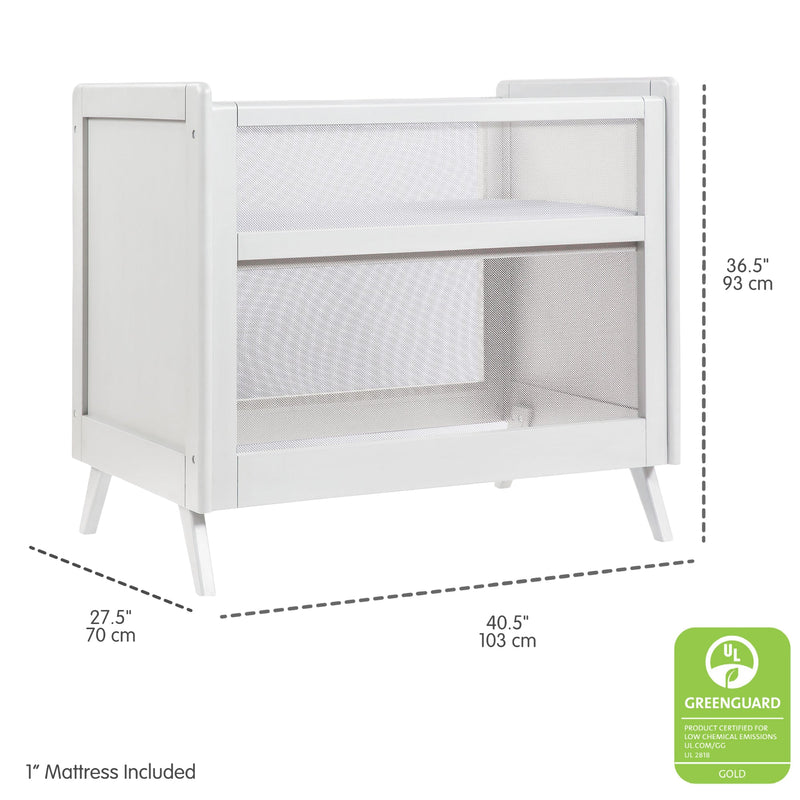 BreathableBaby Mesh 2-in-1 Mini Crib - White