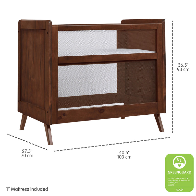 BreathableBaby Mesh 2-in-1 Mini Crib - Walnut