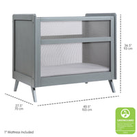 BreathableBaby Mesh 2-in-1 Mini Crib - Gray