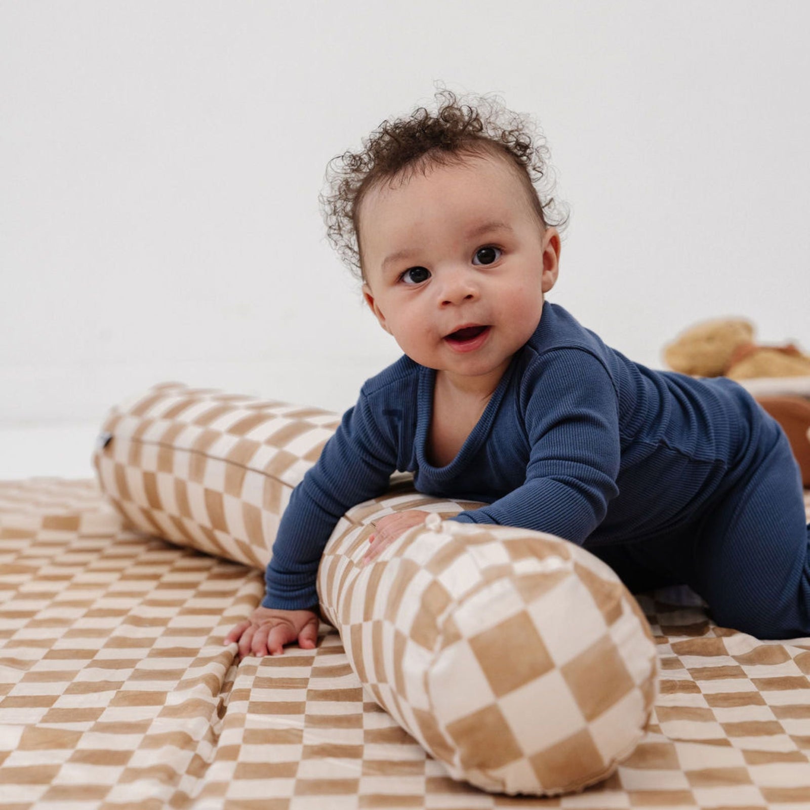 Toki Kids x Project Nursery Checker Support Pillow - Toffee