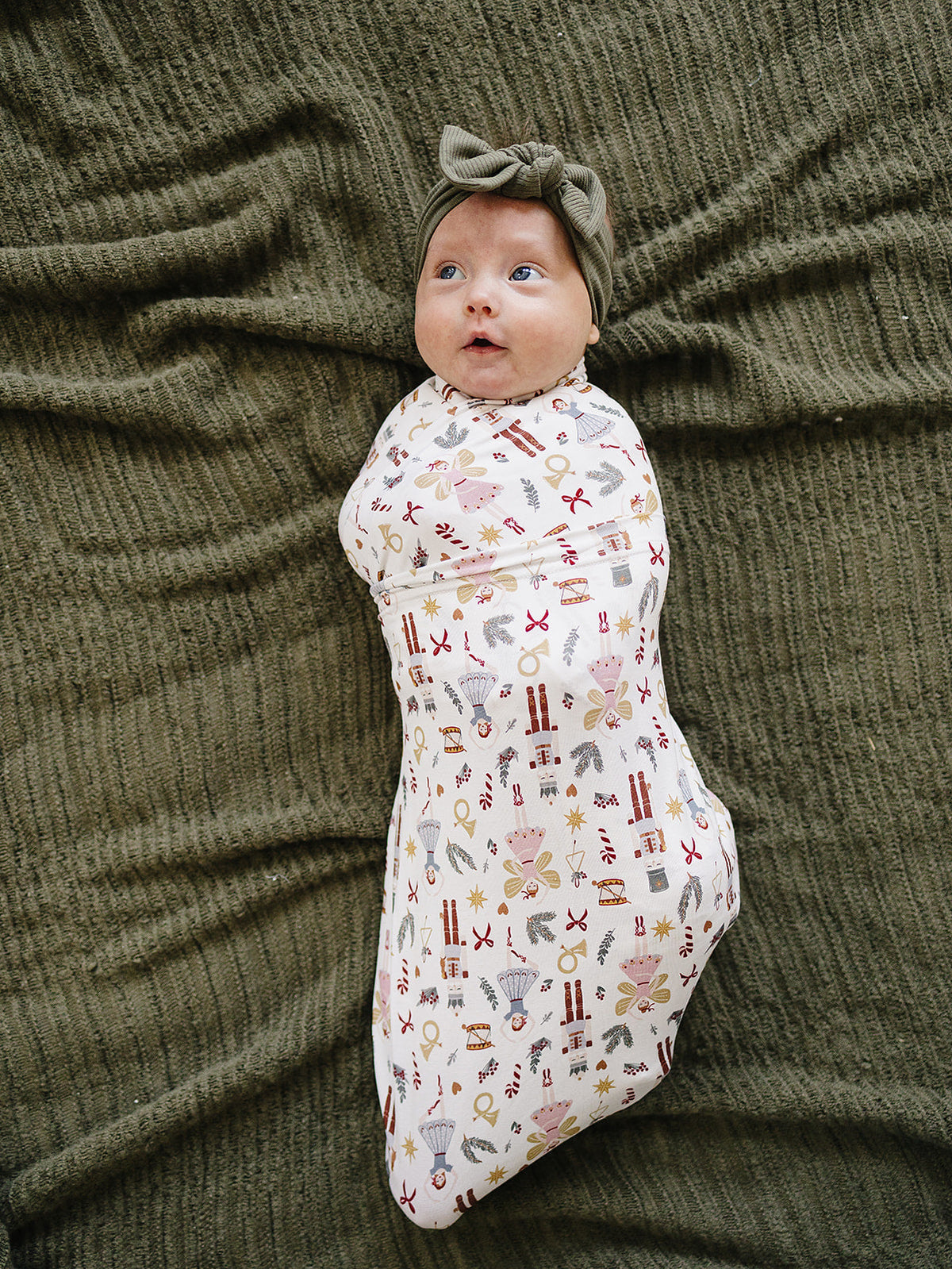 Red Nutcracker Stretch Swaddle Blanket