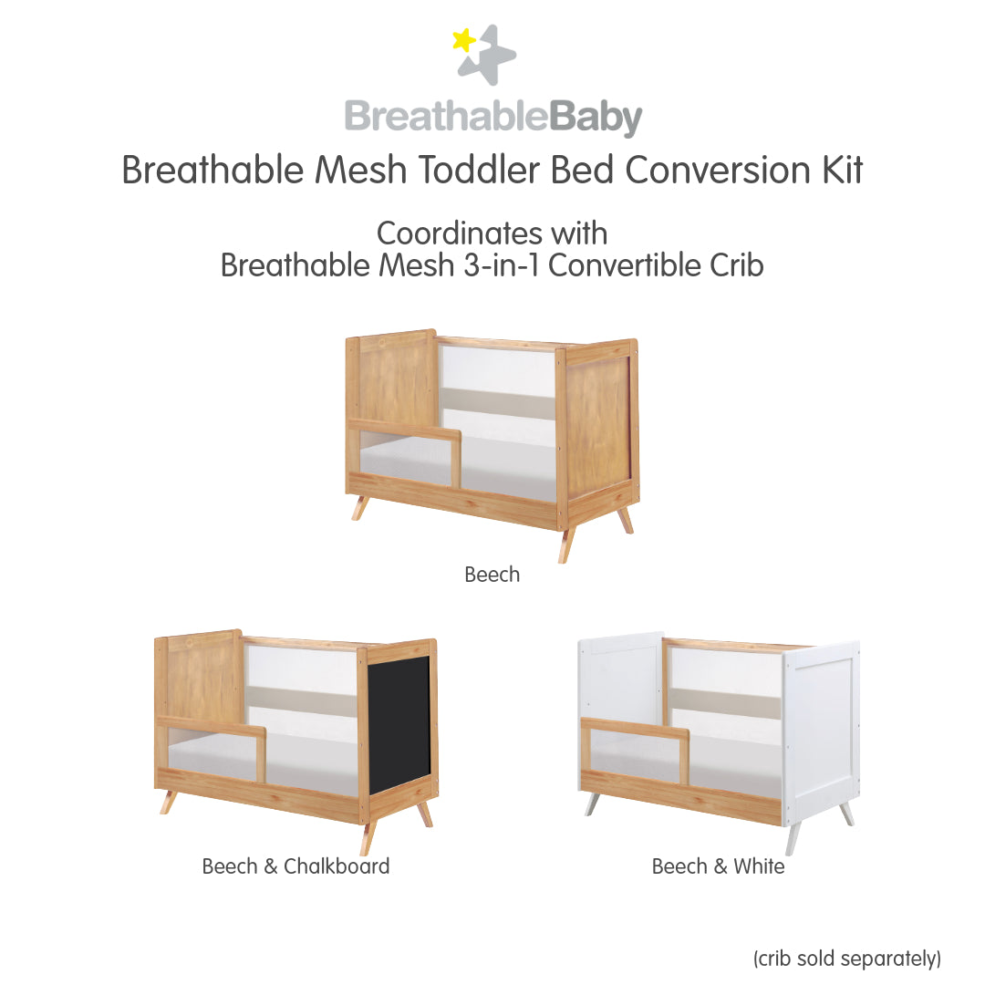 BreathableBaby Mesh Toddler Bed Conversion Kit - Beech