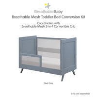 BreathableBaby Mesh Toddler Bed Conversion Kit - Steel Gray